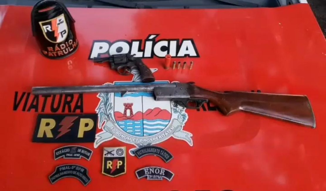 RP com apoio da GCM apreende armas de fogo com dupla que efetuou disparos contra as guarnições