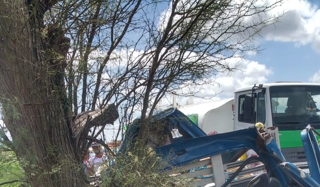 Colisão de caminhão em árvore deixa arapiraquenses feridos, em Major Izidoro