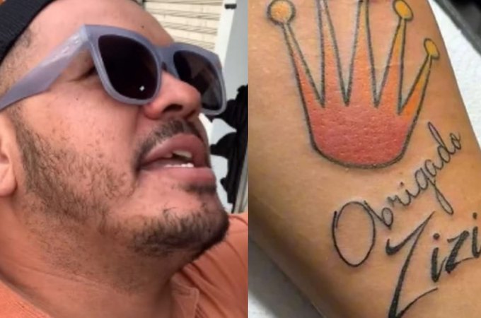 Influenciador faz tatuagem homenageando prefeita de Delmiro Gouveia: 'Obrigado Zizi'