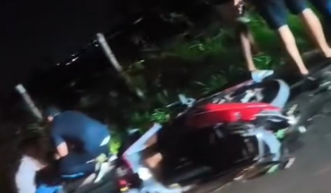 Colisão entre motos deixa quatro feridos na AL-115, após o Brisa do Lago