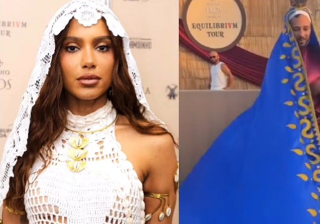 Look de fã caracterizado como Nossa Senhora Aparecida divide opiniões em show de Anitta