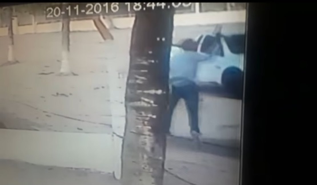 Câmeras de segurança flagram assassinato de segurança penitenciário em Girau do Ponciano