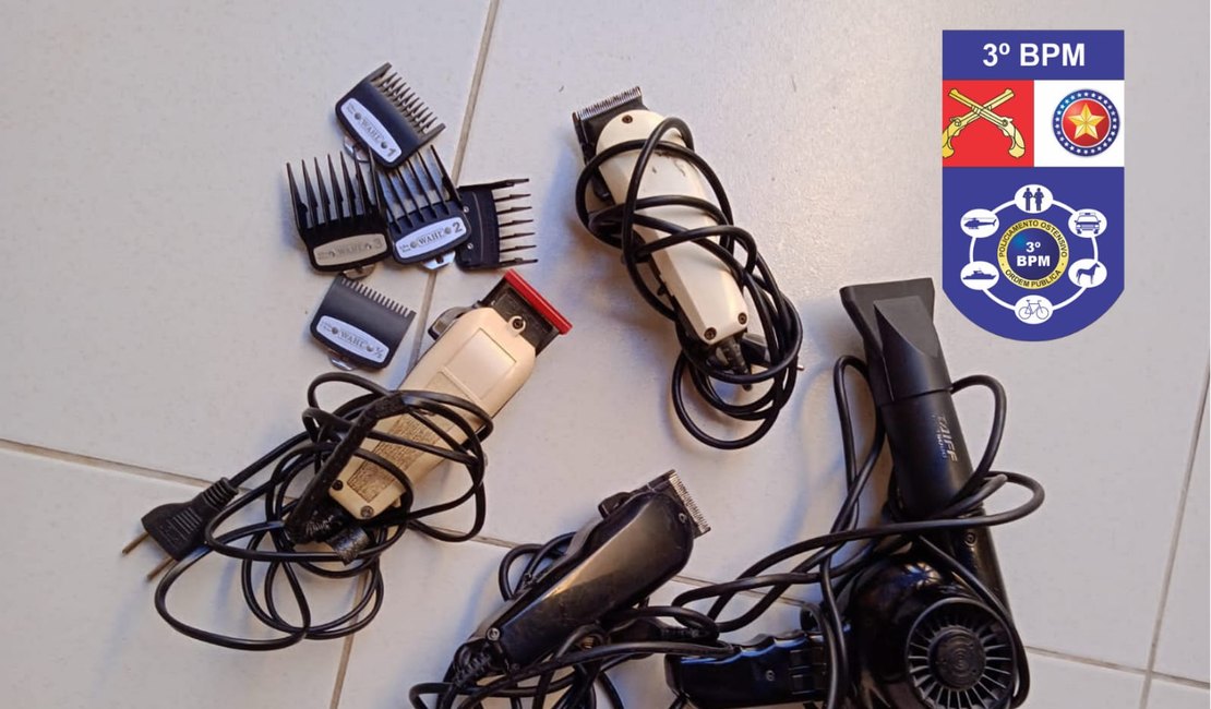 Vídeo. Menor é apreendido com materiais furtados de barbearia; crime foi flagrado por câmeras de segurança
