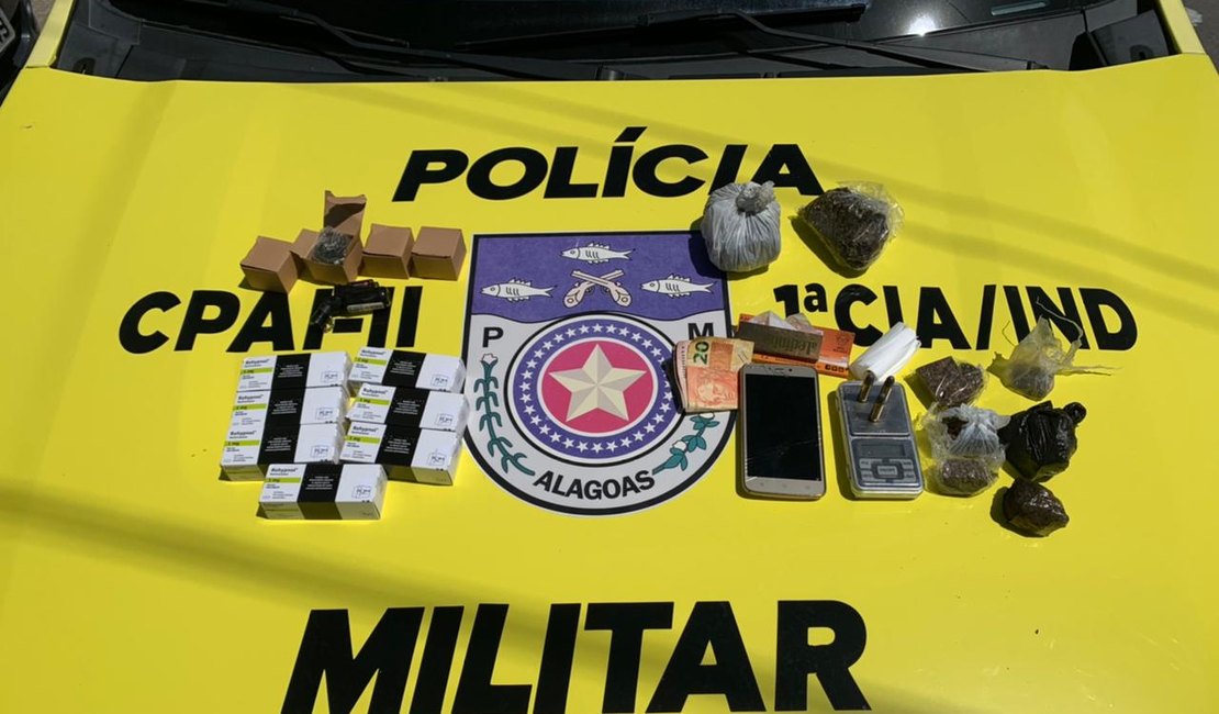 Dupla de criminosos é presa por tráfico de drogas e posse de munições, em São Miguel dos Campos