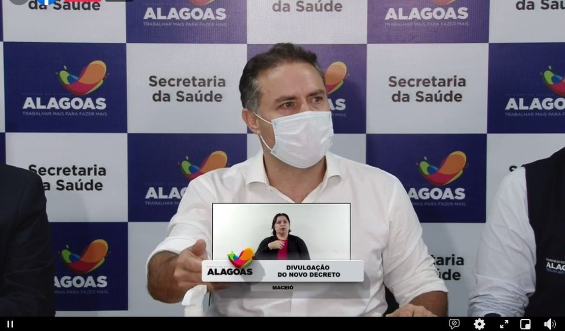 Governador de Alagoas anuncia renovação do decreto de Distanciamento Social Controlado por mais sete dias