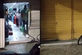 Duas lojas de roupas são arrombadas e furtadas por ladrões no Centro de Arapiraca