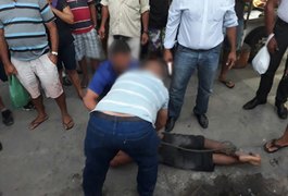 Suspeito de assaltos é detido, espancado e amarrado por populares