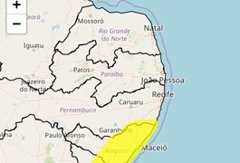 INMET emite alerta de acumulado de chuva para o fim de semana em Arapiraca e municípios do Nordeste