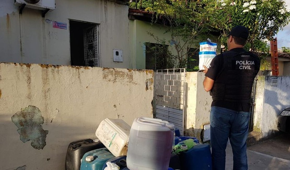 Polícia descobre depósito clandestino de combustíveis em Maceió