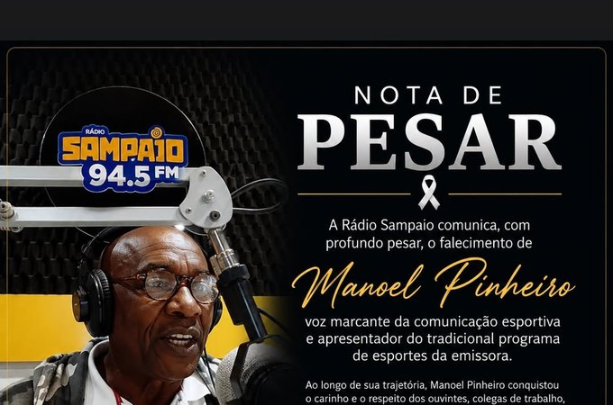 Comunicação esportiva de Alagoas perde Manoel Pinheiro, voz marcante da Rádio Sampaio