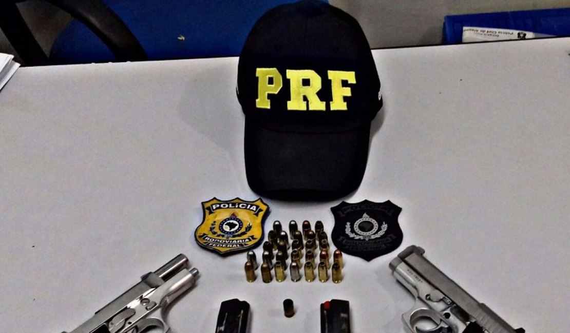 PRF prende foragido da Justiça e flagra suspeito por porte ilegal de arma