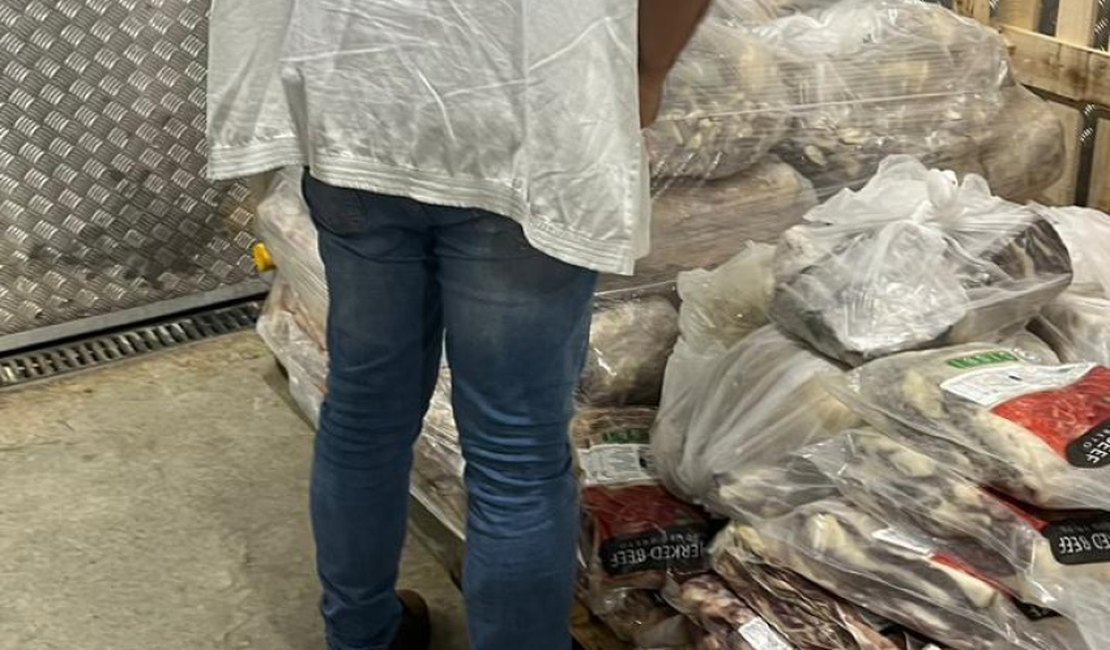 Vigilância Sanitária apreendeu mil quilos de carnes com validade vencida em supermercado na Serraria