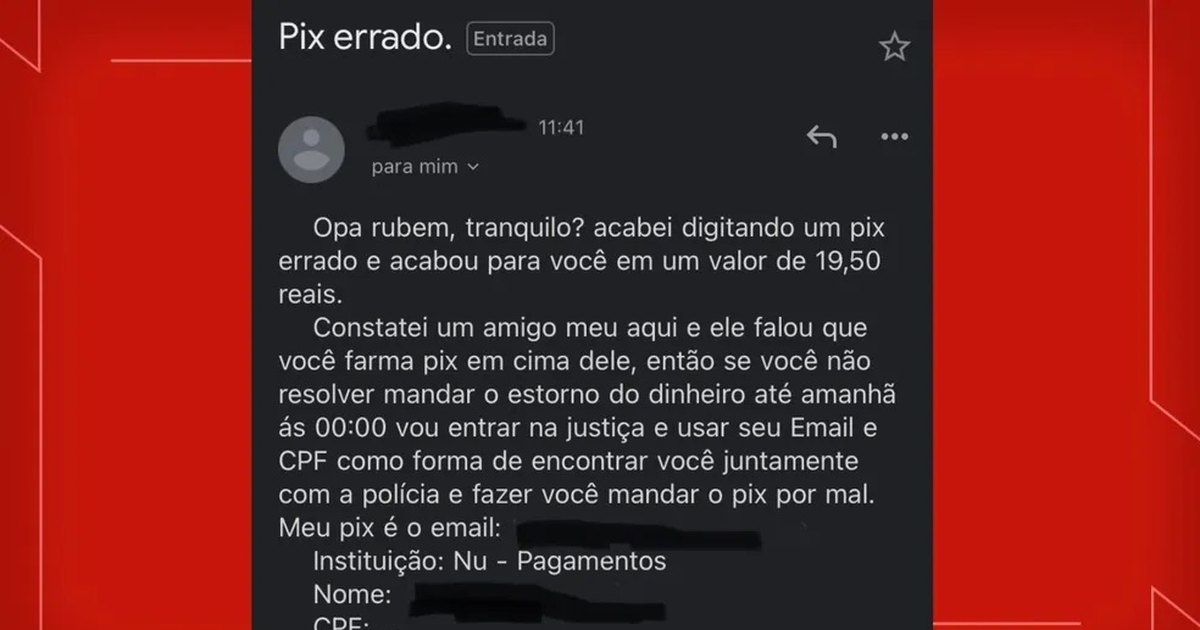 Médico é ameaçado após receber transferência de R$ 19,50 por engano no DF -  Já é notícia