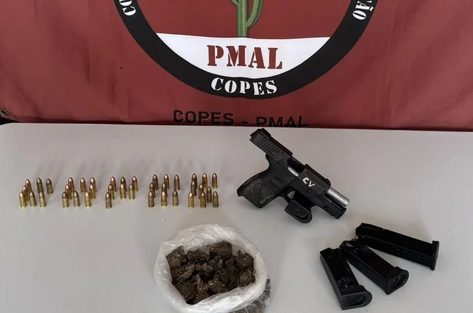 Suspeito foge e abandona pistola 9 mm durante ação da Copes, em Limoeiro de Anadia