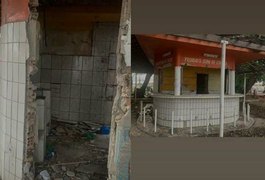 Jovem protesta contra demolição de quiosque tradicional que era fonte de sustento da família, em Arapiraca