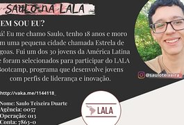 Estudante de Palmeira dos Índios é único alagoano que fará parte do Brazilian Leadership Bootcamp