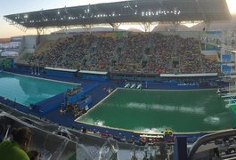 Despejo indevido de produto causou água verde em piscinas, diz Rio 2016