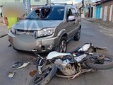 Motociclista fica ferido após colidir de frente com carro em Arapiraca