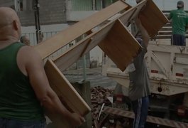 Teto de igreja desaba em Flexeiras e fieis montam força tarefa para reconstruição