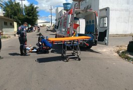 Ciclista colide em veículo de passeio e sofre escoriações pelo corpo no bairro Novo Horizonte