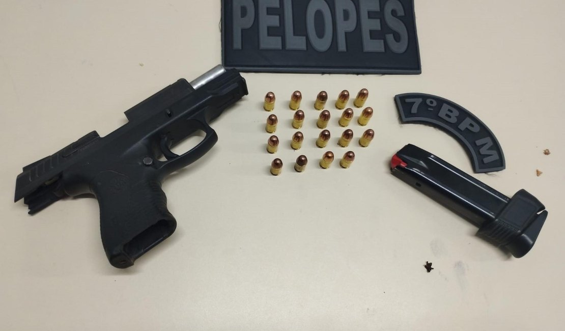 PM apreende pistolas e prende 2 pessoas durante ações em municípios alagoanos
