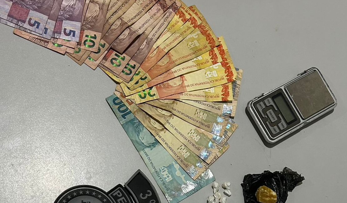 PM apreende cocaína e crack e prende ﻿suspeito por tráfico de drogas em Arapiraca