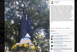 Imagem de Nossa Senhora amanhece vestida de Batman, no RS