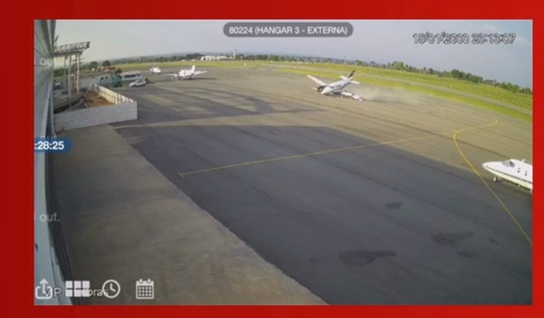 Avião bate no chão, explode e mata 2 pessoas em aeroporto em Cuiabá