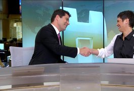 Evaristo Costa se despede do 'Jornal Hoje' e emociona Sandra Annenberg