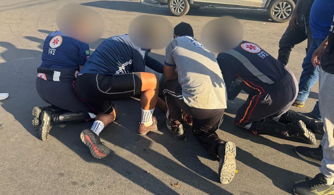 Colisão entre motos deixa homem ferido no bairro Jardim Tropical, em Arapiraca