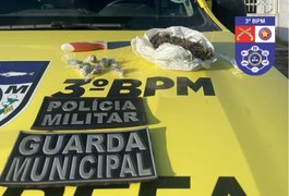 Mulher é presa e menor apreendido por tráfico de drogas, em Teotônio Vilela