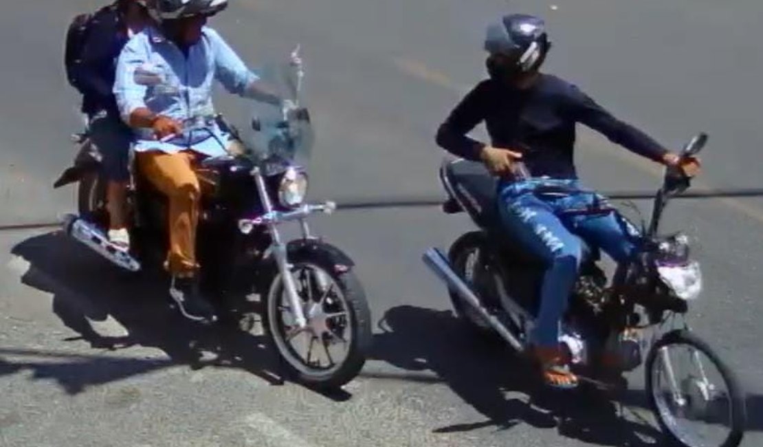 Vídeo: Criminoso para casal em motocicleta para cometer assalto no Centro de Arapiraca