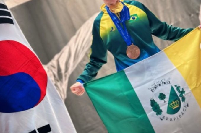 ﻿Atleta arapiraquense conquista dois pódios no '2024 World Olympic Taekwondo Championship', na Coreia do Sul