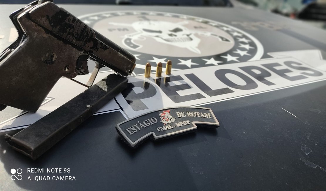 Pelopes prende indivíduo e apreende arma de fogo no bairro Primavera, em Arapiraca