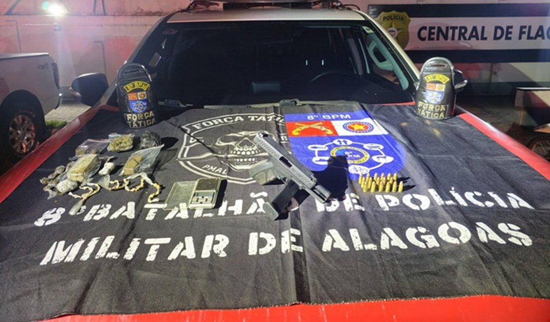 Acusado de vários homicídios e braço direito de liderança do tráfico de drogas em Rio Largo, 'Kiki' é preso pela PM