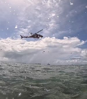 Mergulhador dado como desaparecido filma própria busca em praia da capital