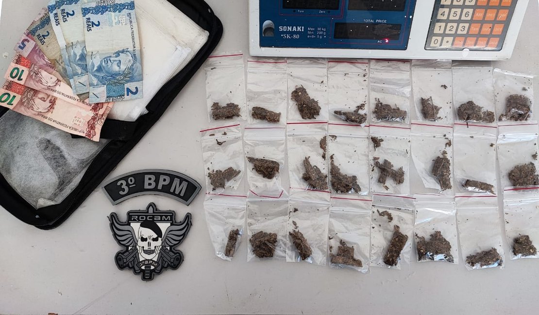 Jovem é preso por tráfico ao ser flagrado com drogas em Arapiraca