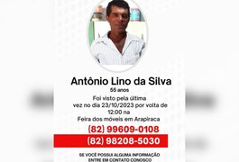 Família procura homem desaparecido há mais de 24h, em Arapiraca