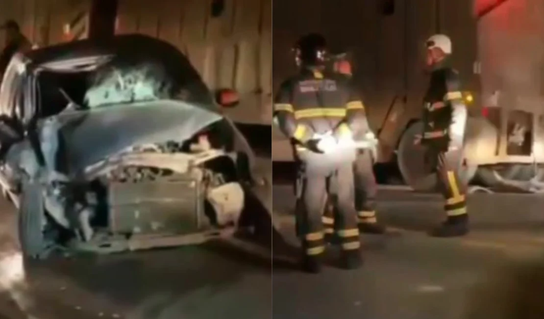 Colisão entre carro e carreta deixa três pessoas feridas na BR-316, em Atalaia