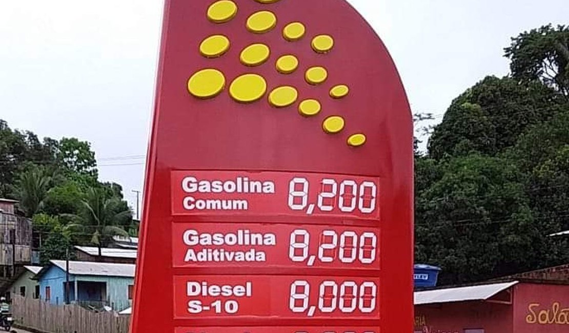 Litro da gasolina chega a R$ 8,00 em cidade do Acre
