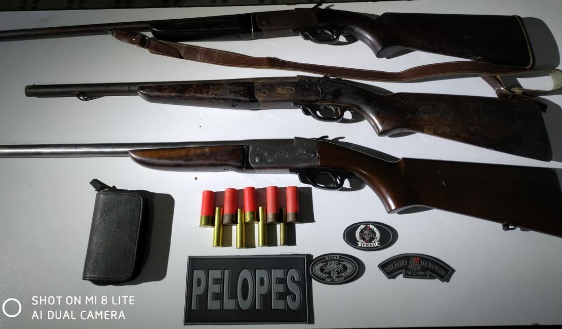 Suspeitos de comercializar armas são presos e espingardas são apreendidas, no Agreste