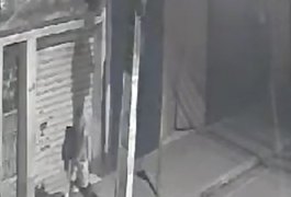 Vídeo. Criminoso invade estabelecimento e furta TV, em Arapiraca