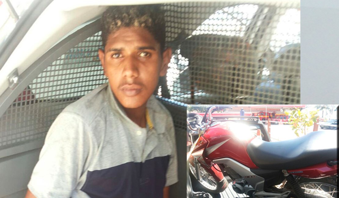 Polícia prende jovem com moto roubada no bairro Pajuçara, em Maceió