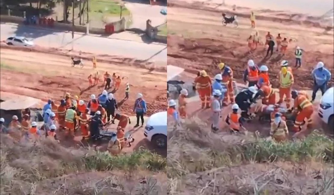 Trabalhador sofre acidente enquanto operava trator em obra da Braskem, em Maceió; assista