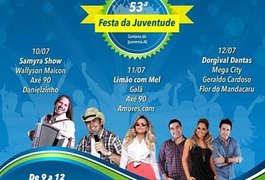 Festa da Juventude começa nesta quinta (9) em Santana do Ipanema