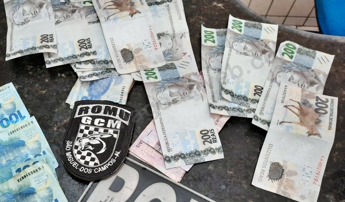 Homem é preso com mais de R$ 3 mil em notas falsas de R$200, em São Miguel dos Campos