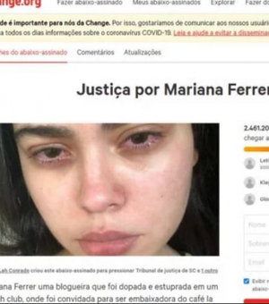 Justiça por Mari Ferrer: abaixo-assinado já tem 2,4 milhões de assinaturas