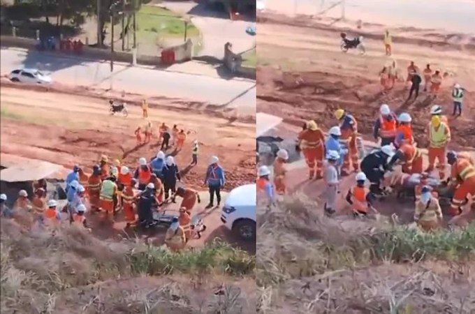 Trabalhador sofre acidente enquanto operava trator em obra da Braskem, em Maceió; assista