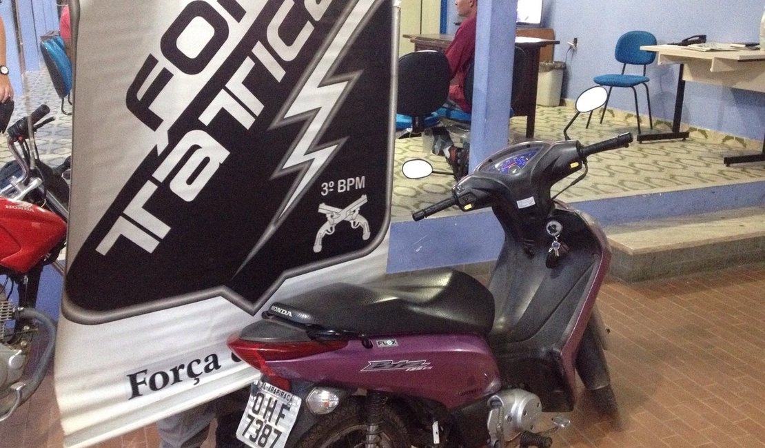 Polícia recupera motoneta roubada no bairro Zélia Barbosa em Arapiraca