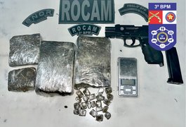 idoso é preso por tráfico ao ser flagrado com drogas e simulacro de arma, no Agreste